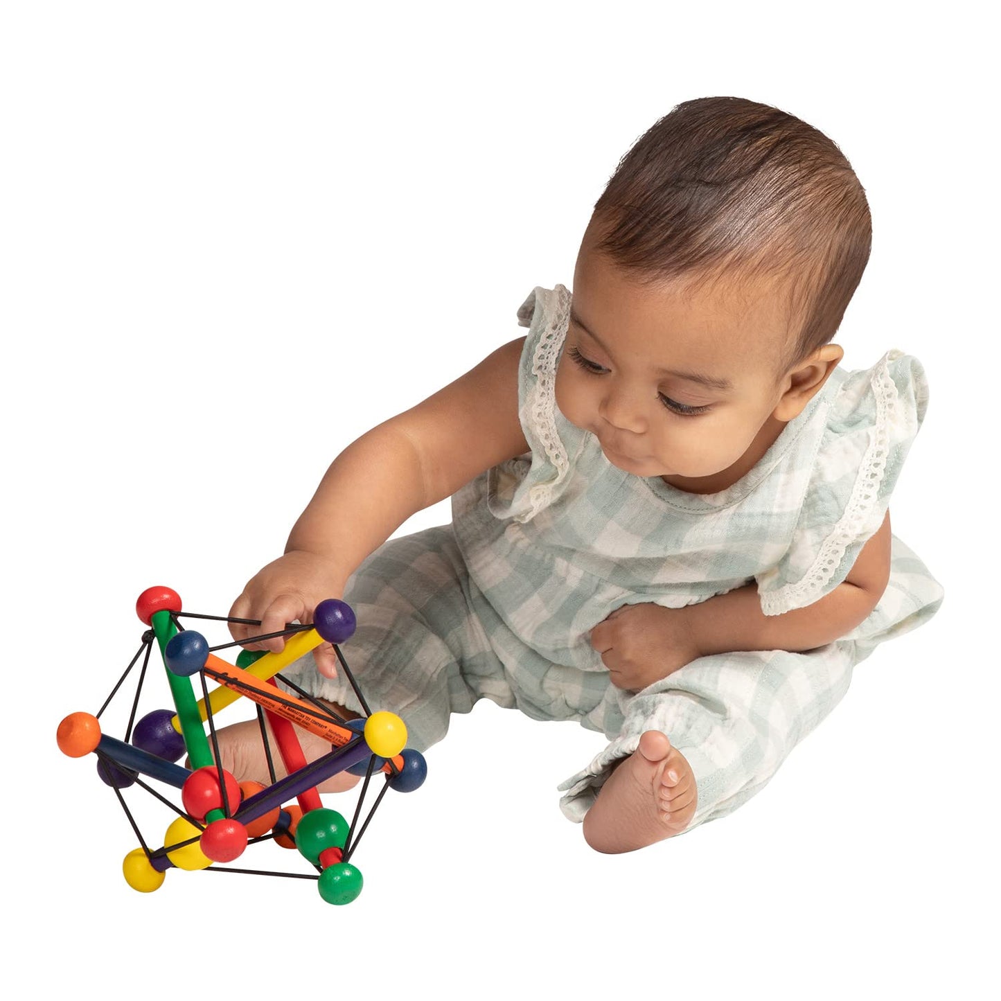ボーネルンド Manhattan Toy Skwish Classic - Multicolor Wooden Rattle, Medium Size, Model 200980