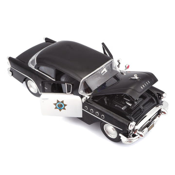 1955 Buick Century Police Car Black and White 1/26 Diecast Model Car by Maisto