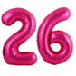 40 Inch Hot Pink 26 Number Balloons Giant Jumbo Huge 26 Or 62 Foil Mylar Helium Number Balloons Dark Pink Birthday Mylar Digital
