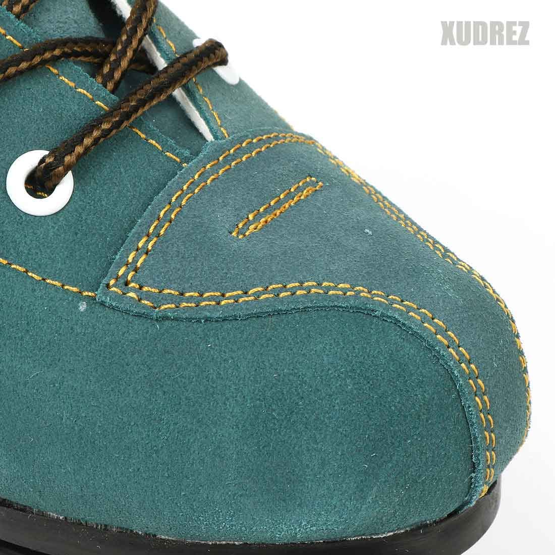 XUDREZ Cowhide Roller Skates for Women and Men High-Top Shoes Double-Row Design Adjustable Classic enhanced Roller Skates (Blue Flash Wheel 5)