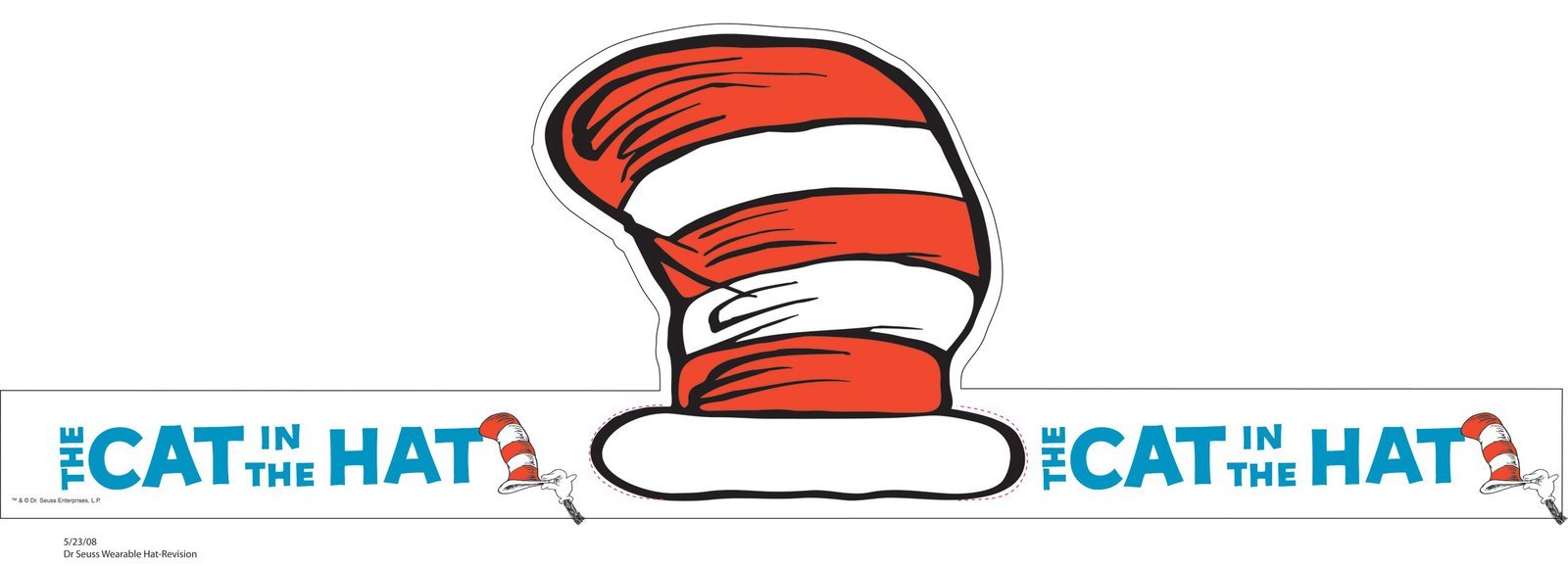 Eureka Dr. Seuss Back to School Cat In The Hat Adjustable Classroom Party Hat, 32 pcs