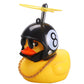 Wonuu Rubber Duck Car Decorations Cute Yellow Duck Car Dashboard Ornaments With Propeller (W-8&Black)