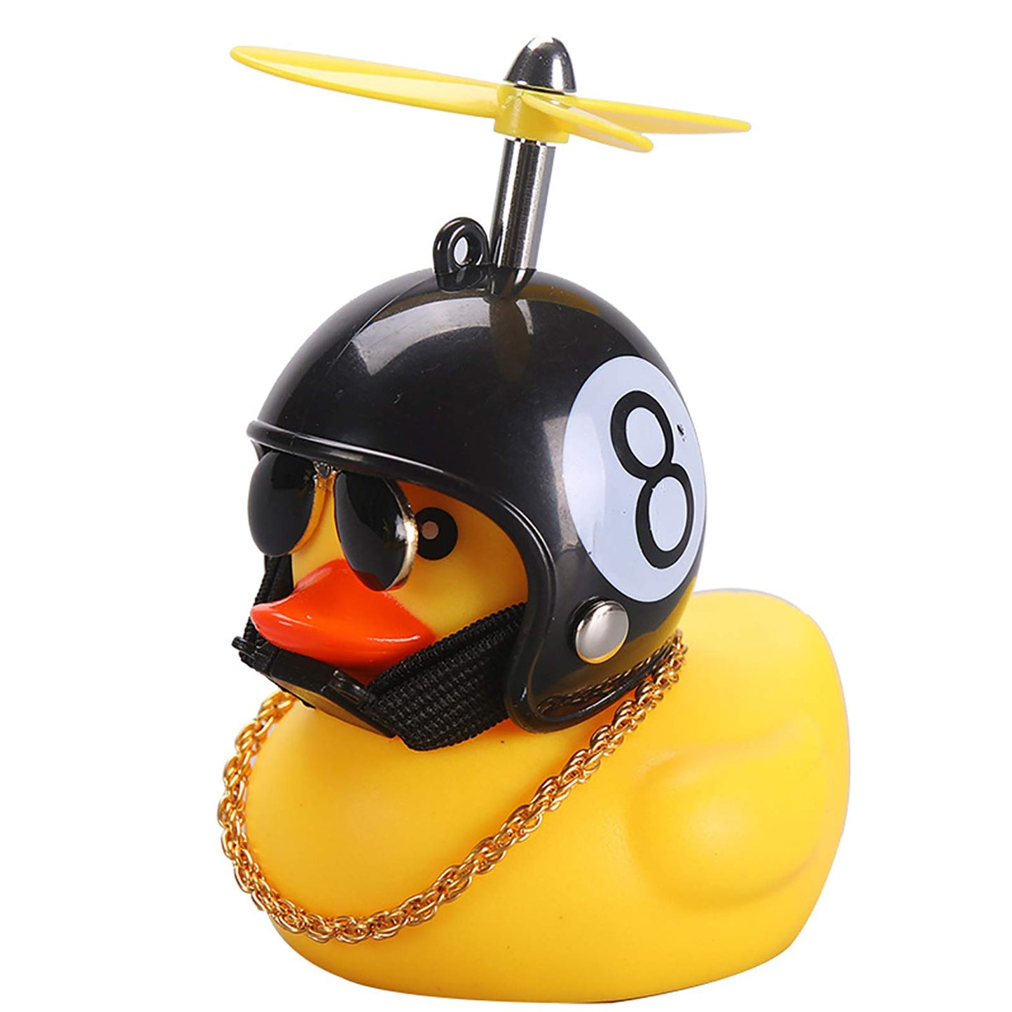 Wonuu Rubber Duck Car Decorations Cute Yellow Duck Car Dashboard Ornaments With Propeller (W-8&Black)