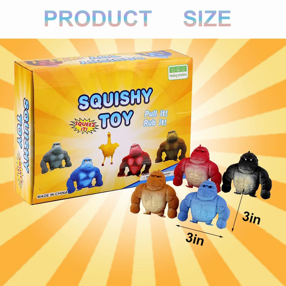 20 Pack Mini Monkey Stress Balls, Squishy Monkey Decompress And Squeeze Stress Toy, Squishy Fidget Toys Gorilla Toy Stress Relie