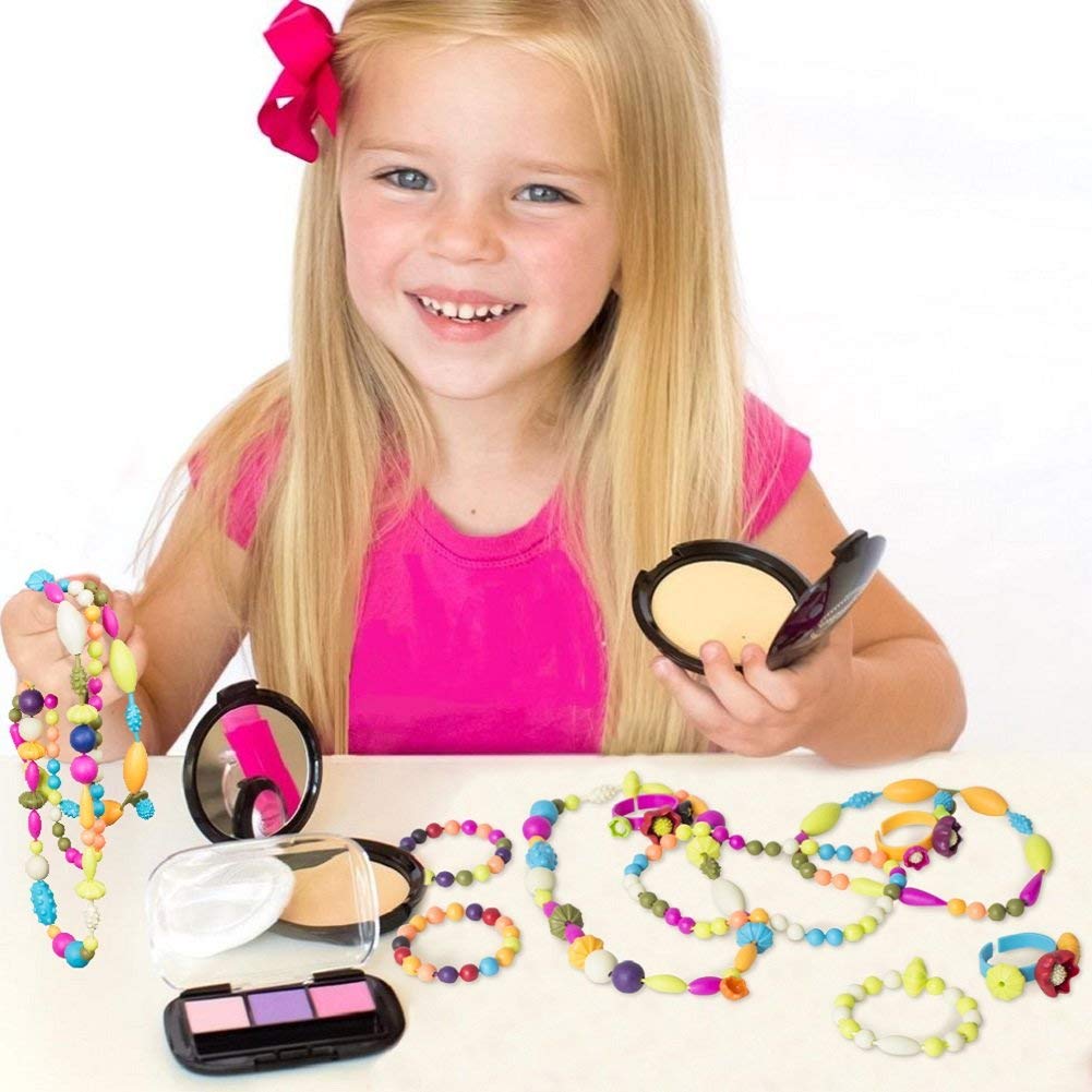 GILI Pop Beads - Jewelry Making Kit for 3 4 5 6 7 8 Year Old Little Girls - Arts and Crafts Toys for Kids Age 4yr-8yr - Necklace