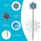 Venniy Wind Spinners Outdoor, Metal Flower Garden Pinwheels, Garden Wind Sculptures & Spinners For Yard Lawn Patio Decor - Blue