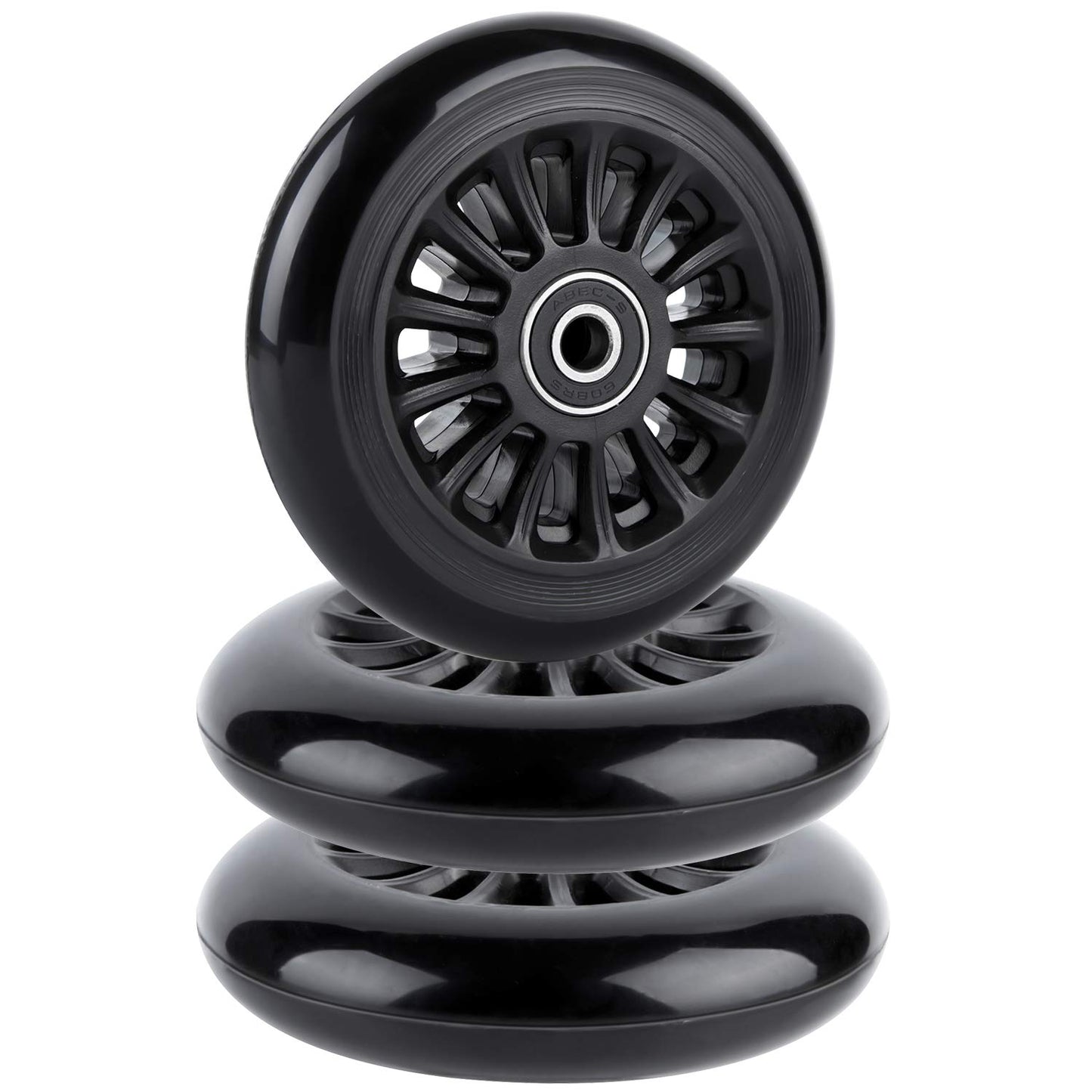 AOWISH Easy Roller Replacement Wheels ABEC-9 for Go Kart, Scooters & Drifter Toy - Set of 3, Black, Perfect Fit for Kids & Adults