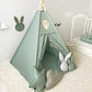 Rongfa Kids Teepee Tent With White Pom Pom - Indoor Play Teepee For Children Boys Portable Play House (Green)