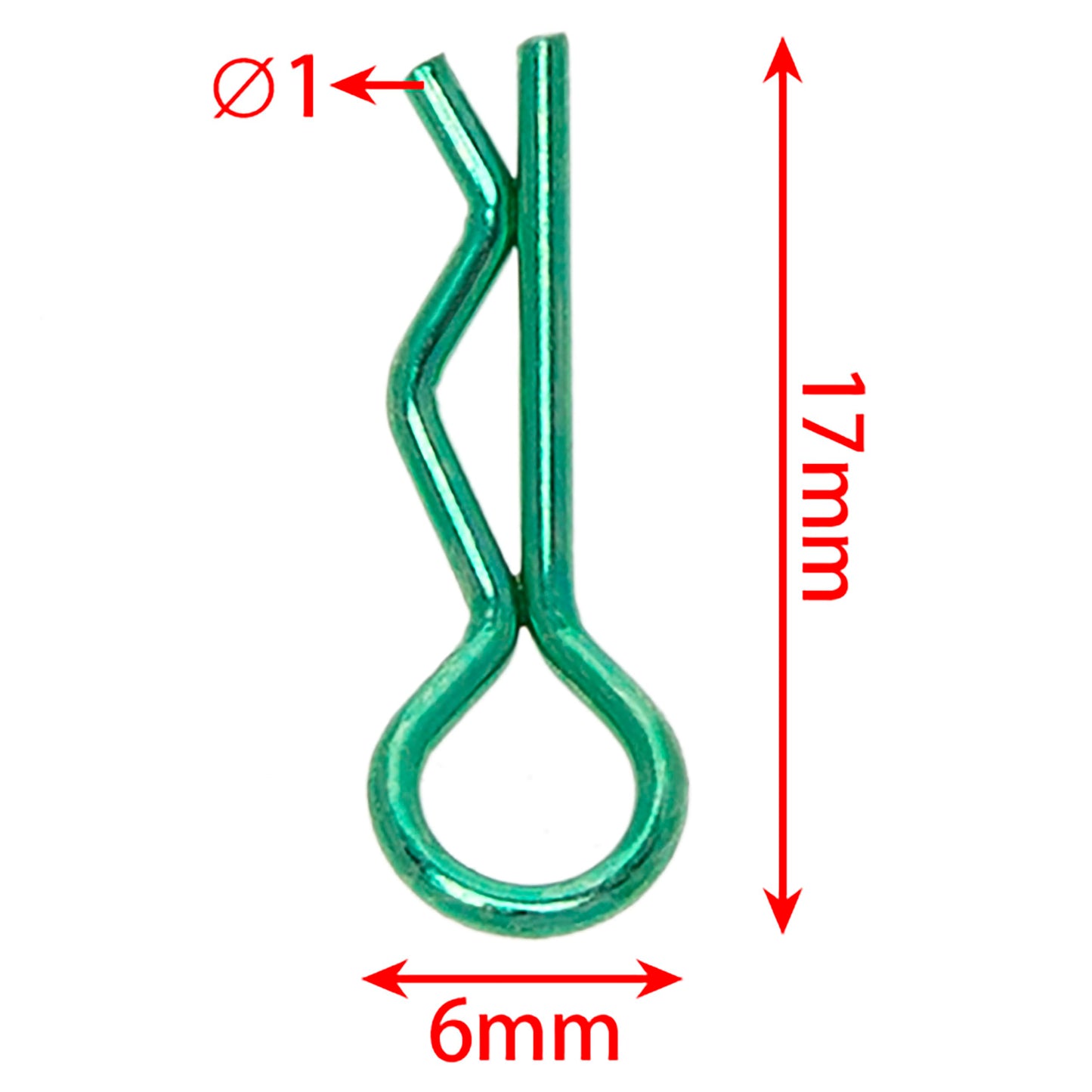 Meus Racing 100Pcs Aluminum R-Clips Body Clips Buckles For 1/18 1/16 1/24 Rc Model Car Upgrade Parts Accessories (Green)