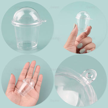 Auear, Mini Coffee Cups Keychain With Dome Lids Miniature Cup For Plastic Doll Dollhouse Diy Decoration Craft (20 Pack)