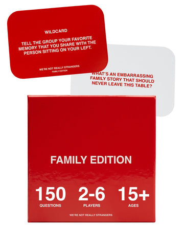 WE'RE NOT REALLY STRANGERS Family Edition Card Game - 150 Conversation Cards for 2-6 Players, Ages 15+, Cardstock, Multi Color