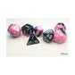 Black And Pink Gemini Mini Dice With White Colored Numbers 10Mm (3/8In) Set Of 7 Chessex