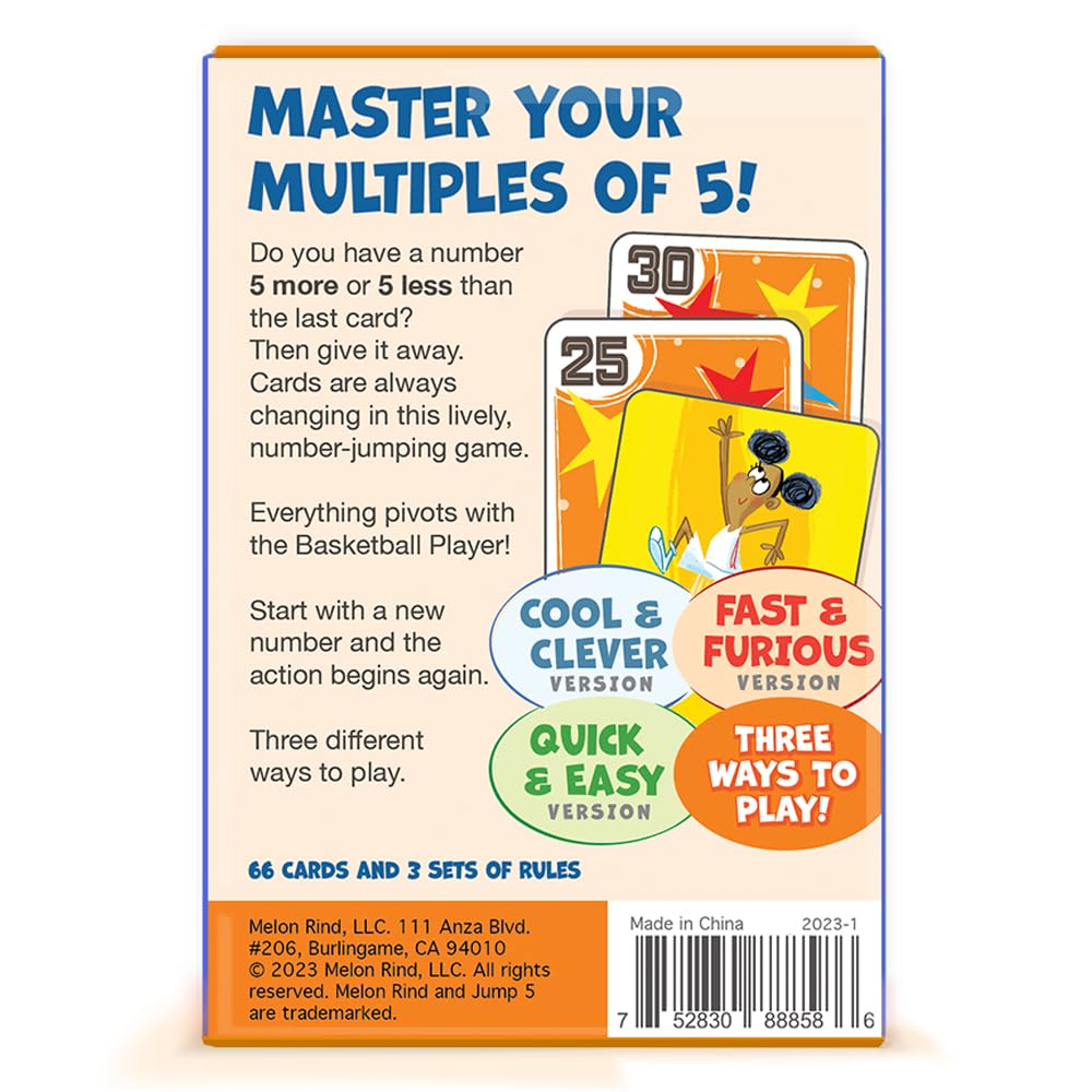 Melon Rind Jump 5, Math Game For Kids (Ages 7+) - Fun Multiples Of 5 Card Game - Engaging Math Game For Kids, Perfect For Holida