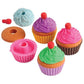 U. S. Toy Lot of 12 Assorted Color Rubber Cupcake Erasers - Fun Party Favors, Model USTY-SNL-LM208