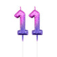Purple Birthday Number Candles 11, Glitter Happy Birthday Candles for Cake Topper Decoration for Party Wedding Anniversary Celeb