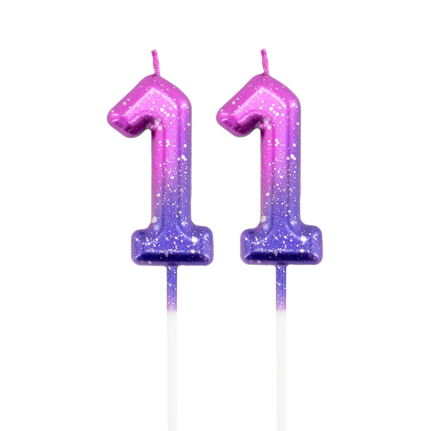 Purple Birthday Number Candles 11, Glitter Happy Birthday Candles for Cake Topper Decoration for Party Wedding Anniversary Celeb