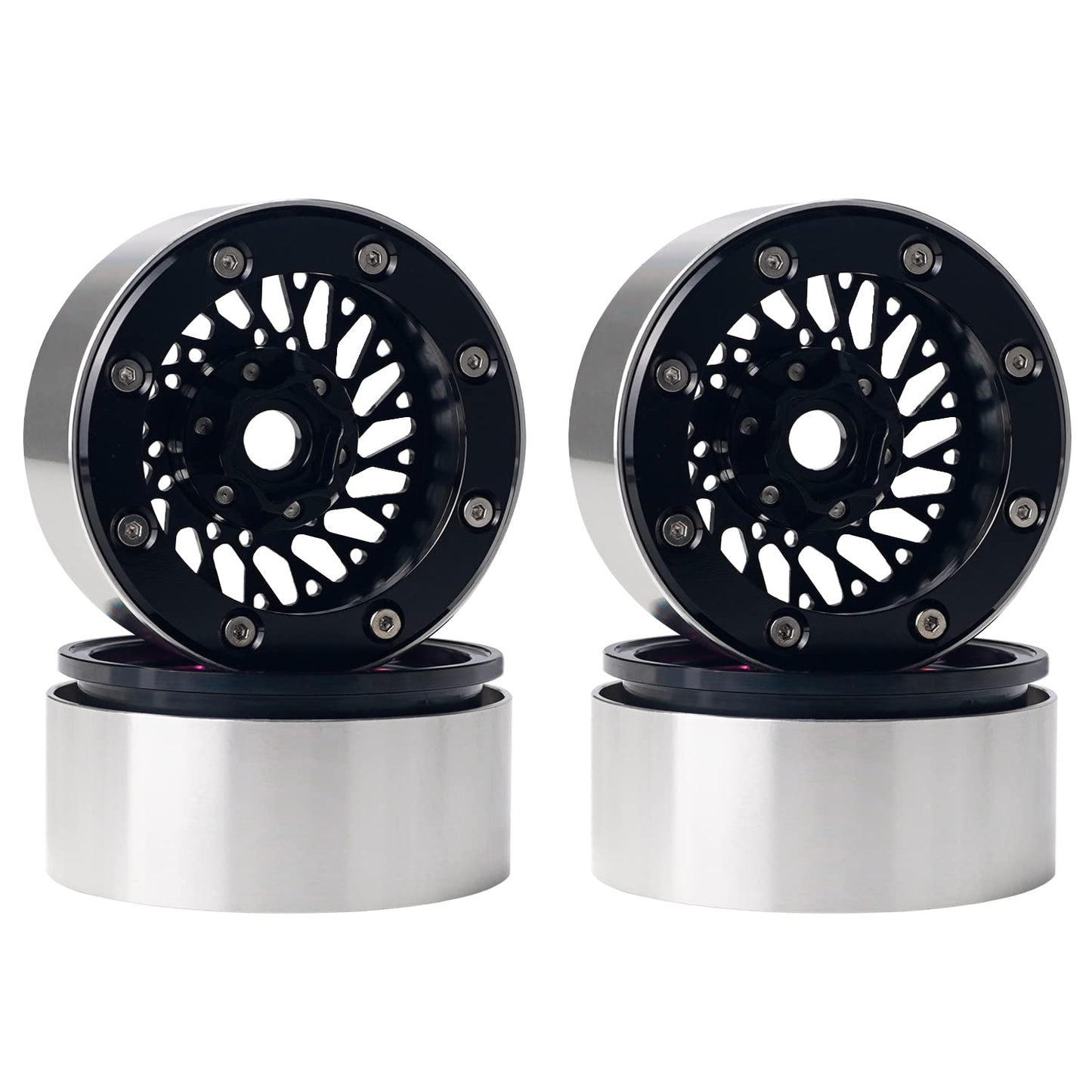 TCRC 4PCS Metal 1.9    Wheel Hubs for TRAXXAS TRX4 TRX6 Bronco RC4WD D90 Axial SCX10 90046 SCX10 II Tamiya CC01 1/10 RC Crawler