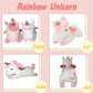 Aixini Plush Unicorn Stuffed Animal Pillows Toy, 31.5 Inch Cute Soft White Unicorn Plushie With Rainbow Wings
