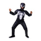 Youth Venom Marvel Spiderman Costume Muscle Padded Chest & Reflective Mask Halloween Dress Up (Black, Medium)