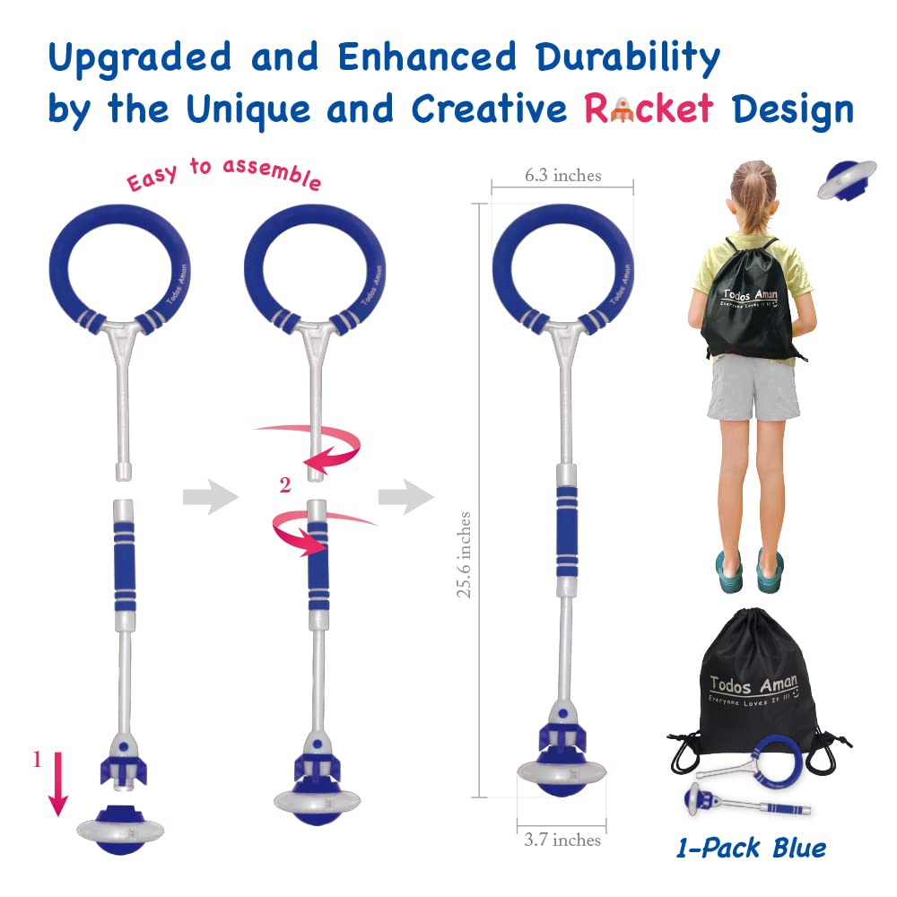 Rocket Flashing LED Ankle Skip Fun Cool Jumping Gift for Ages 5 6 7 8 9 10+ Kids NO Battery Charging Needed Family Exercise Fitn