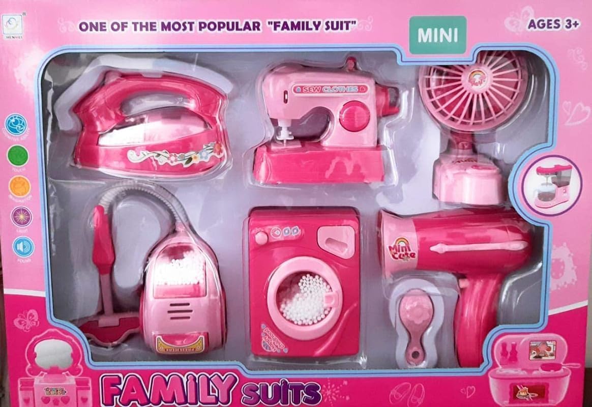 Pampam Toys Mini Kitchen Play Set with 6 Realistic Appliances, Interactive Electronic Toy with Lights and Sounds, for Kids Aged 