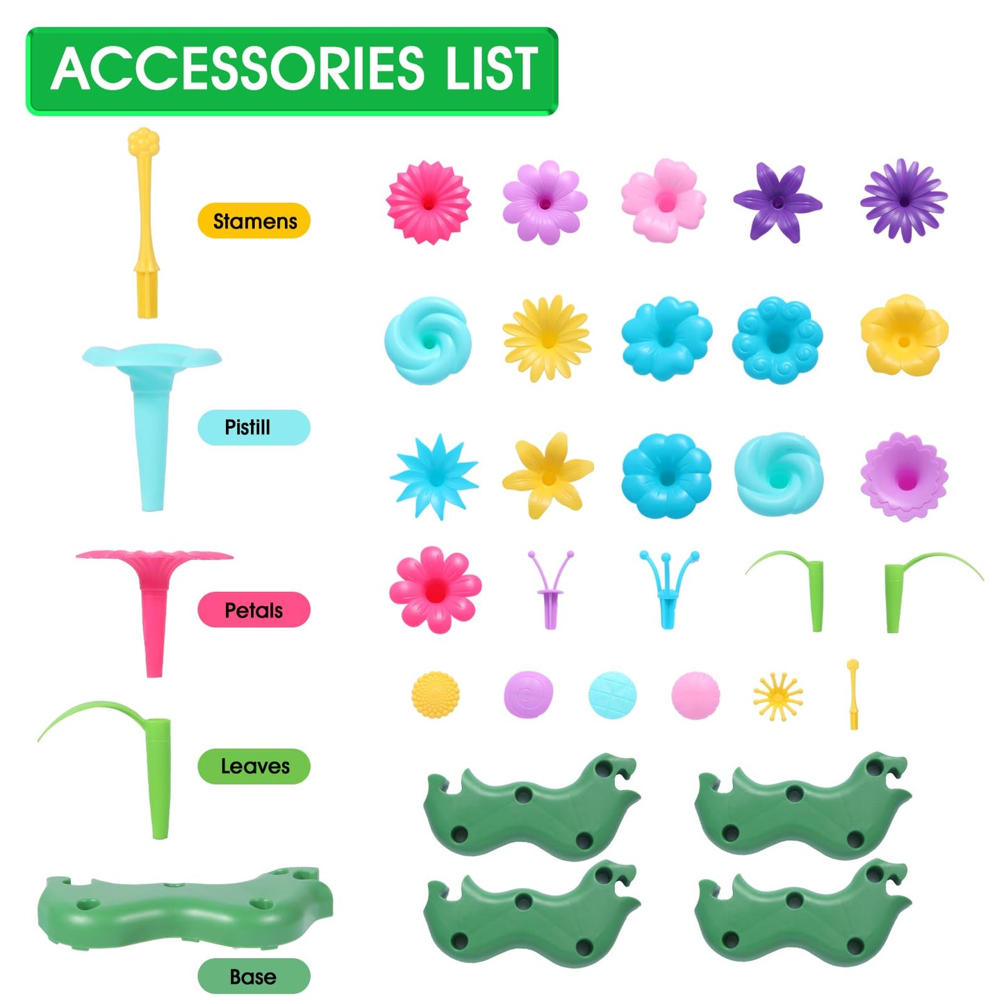 Yevior Gifts Toys For Girls Flower Garden Building For Kids Age 3, 4, 5, 6, 7 Year Old,Toys Gifts For Toddlers Play Set Educatio