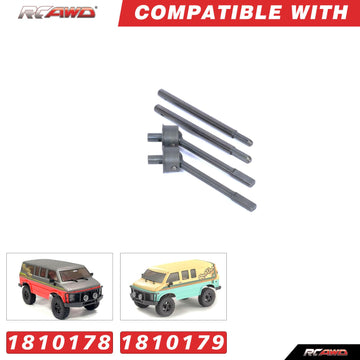 RCAWD Front & Rear CVD Drive Shaft & Axle Shaft Set for Hobby Plus CR-18P Rock Van, T-Hunter, Trail Hunter Upgrades, #45 Steel P