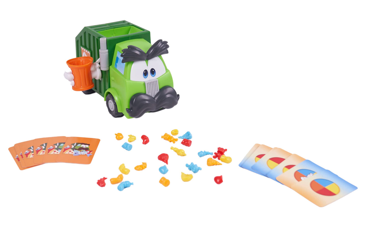 Goliath Trash Stash Game - Fun Dumping Action for Kids, Ages 4+, 2-4 Players, Green Trashcan & Truck Playset
