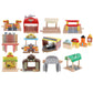 Atorse Wooden Railway Train Set Building Accessories For Kids Gift Train Station