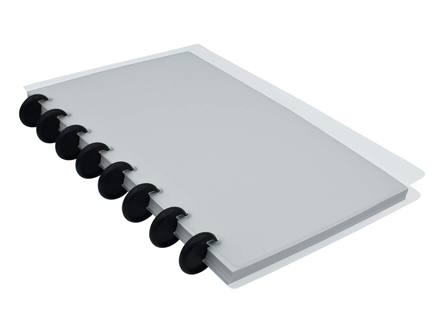 Eleven Discs Discbound Notebook, Junior Size, 1mm Poly Cover, Heavyweight Paper, 50 Dot Grid Sheets (Translucent)