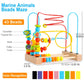 Timy Bead Maze Roller Coaster Toy - Educational Wooden Toy for Toddlers, Medium, Multicolor, Model UL-MABM