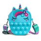 Sichy Pop Fidget Bag, Pop Purse for Girl and Women Pop Bag with Unicorn Toy, Anti Stress Silicone Poppet Fidget Shoulder Bag, Be