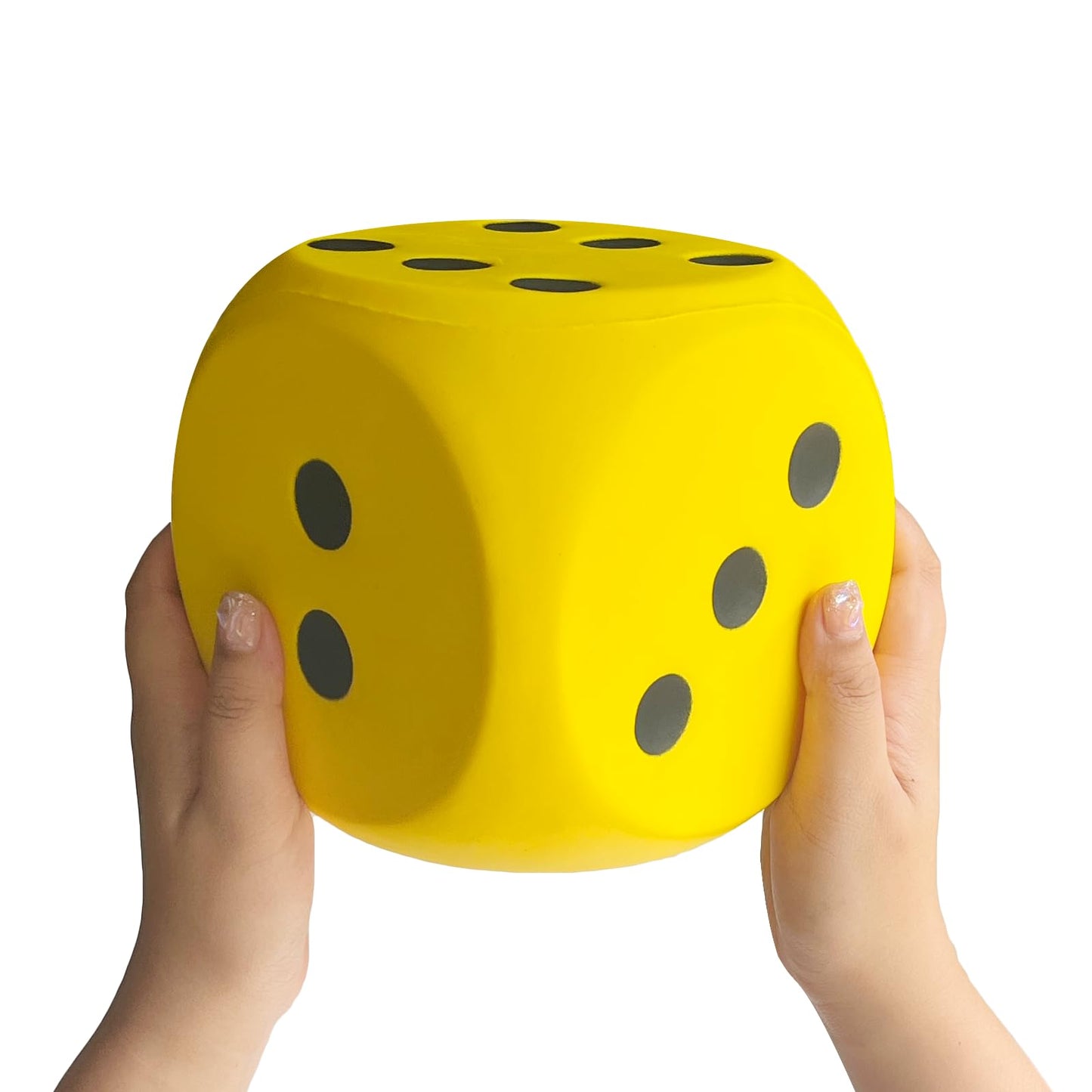 Giant 5.9 Inches Kawaii Foam Dice: A Fun-Filled, Educational Toy for Game Nights and Learning Sessions (Lucky Yellow)