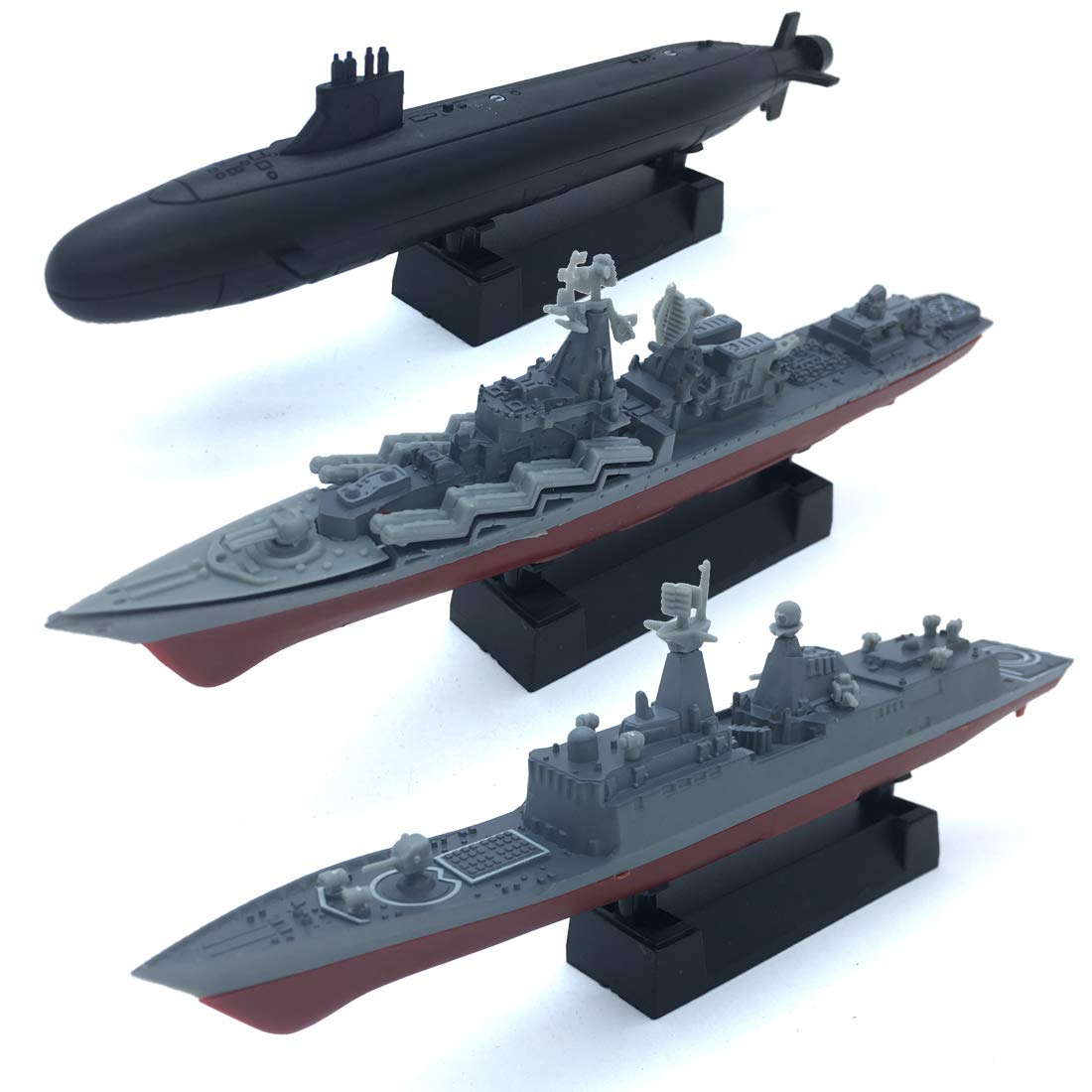 Kvvdi 8 Sets 3D-Puzzle Model Battleship Aircraft Carrier Toy Submarine  Plastic Model Warships Ship Kits  Navy for Collection