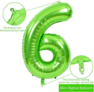 Toniful 40 Inch Large Green Number 60 Balloons Giant Digital 60 Helium Balloons, Foil Mylar Big Number Balloons For 60Th Birthda