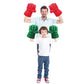 HuangWeida Kids Superhero Gloves - Green Polyester Toy Fists for Halloween & Christmas Costumes, Model Gloves-1