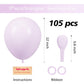 Voircoloria 105Pcs Pastel Purple Balloons 12Inch Party Latex Balloons For Boys Girls Birthday Baby Shower Gender Reveal Wedding