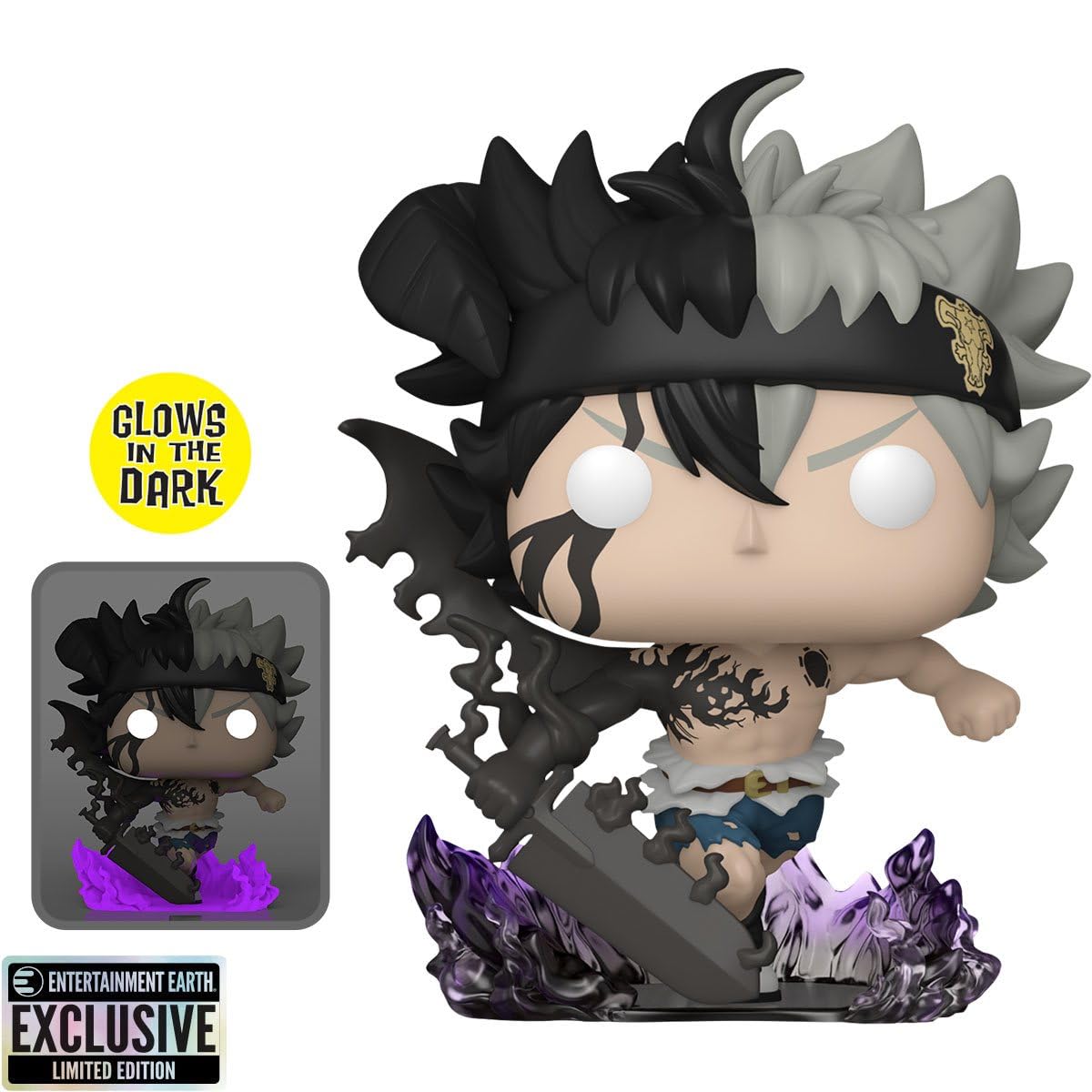 POP Black Clover Asta Glow-in-the-Dark Funko Vinyl Figure 3.75" Multicolor - Exclusive with Box Protector Case