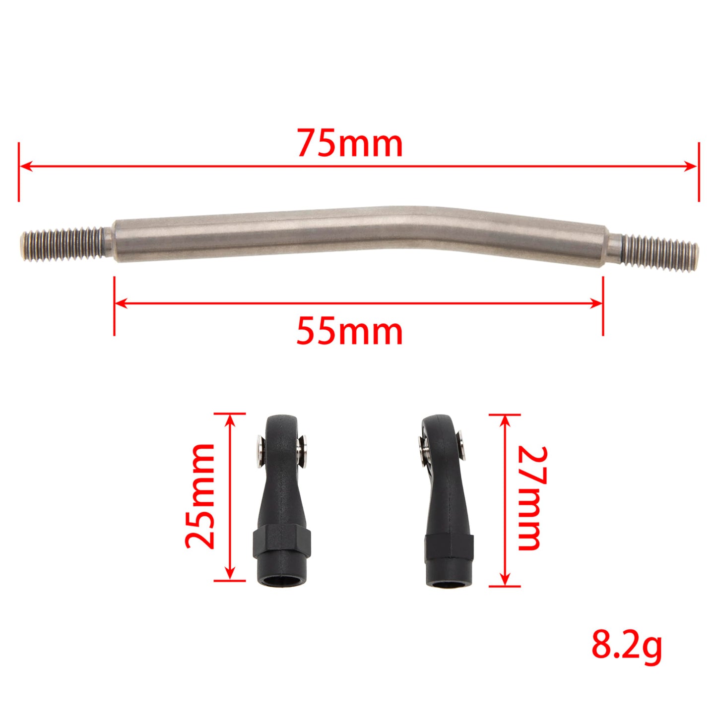 MEUS RACING 1/10 Links Titanium Chassis Links Kit for Traxxas TRX4 Axial SCX10 Tamiya CCO1 Redcat Gen8 1/10 RC Crawler (75mm)