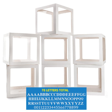 Pabues Baby Boxes For Baby Shower White Clear Balloon Box Blocks Gender Reveal Decorations And Birthday Party (7 Pcs Balloon Box