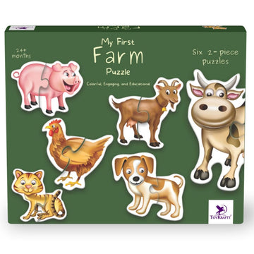 TOYKRAFTT Chunky Infant Floor Puzzle Toy, 2 Piece Animal Puzzles for Kids Age of 2 Years Above, Educational Toys Toddler Puzzles