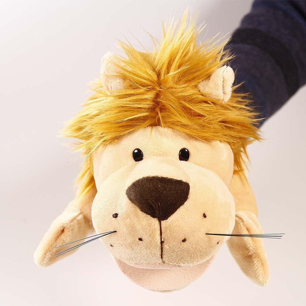Lanxitown Lion Hand Puppet for Kids - Farm Animals Finger Puppets, Plush Soft With Movable Mouth