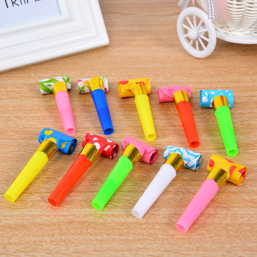 ccHuDE 30 Pcs Party Blower Multicolor Musical Blowouts Whistles Funny Party Noisemakers Party Horns
