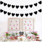 IGJUR 2 Pack Black Heart Garland Banner Goth Garland Gothic Garland Valentines Banner for Emo Party Black Valentines Day Decor G
