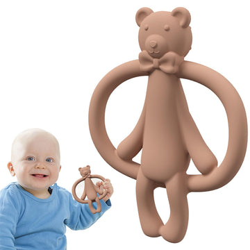 Baby Bear Teething Toys For Babies 0-3, 0-6, 6-12 Months | Soft Silicone Baby Bear Teethers Toys | Baby Fidget Toys 0-6 Months |