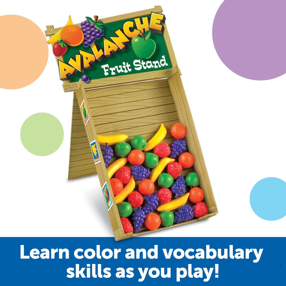 Learning Resources Avalanche Fruit Stand - 42 Pieces, Multi-color, Fine Motor Game, Ages 3+, Model LER5070