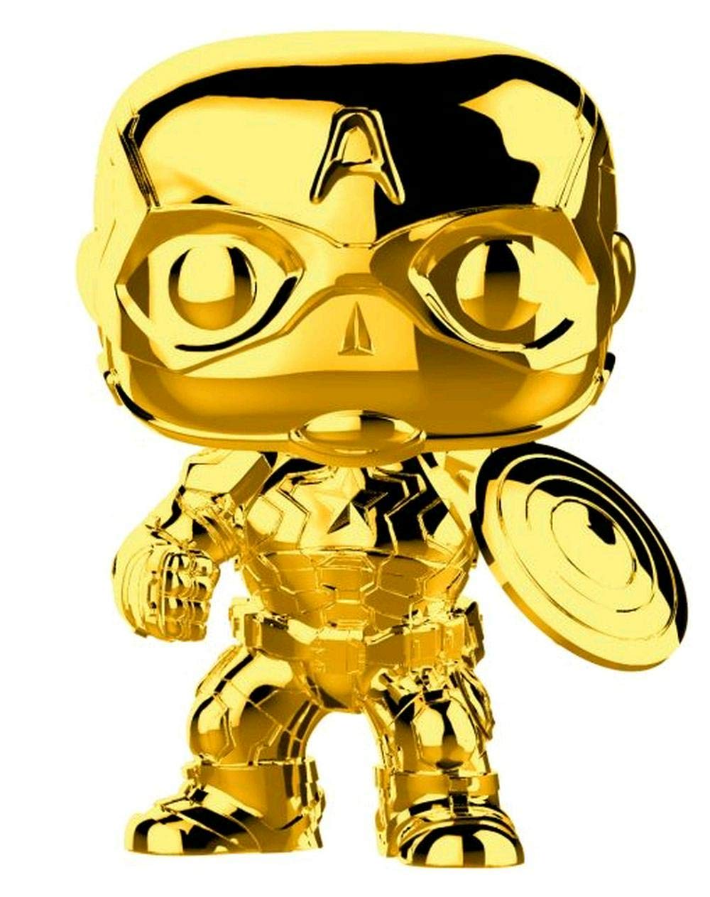 Funko Pop Marvel Studios 10 Captain America Gold Chrome Collectible Figure, Vinyl, One Size, Multicolor, Model 33515