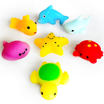6 Pcs Ocean Sea Animals Mochi Squishy Toys, Kawaii Squishies Small Mochi Squishy Toys For Kids Party Favors, Marine Life Fidget
