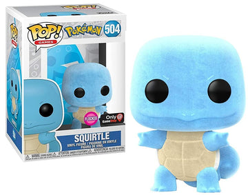 Funko POP! Games Squirtle [Flocked] #504 Exclusive - 3.75" Vinyl Figure - Blue