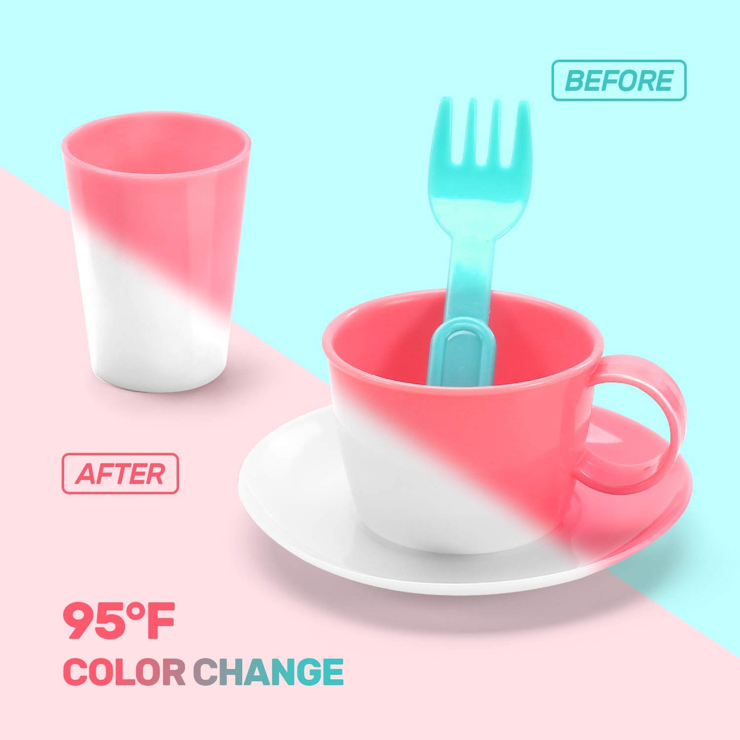 CUTE STONE Color Changing Play Kitchen Sink Toy - Electric Dishwasher with Running Water, Pink, Model CS-XSC-P-NEW